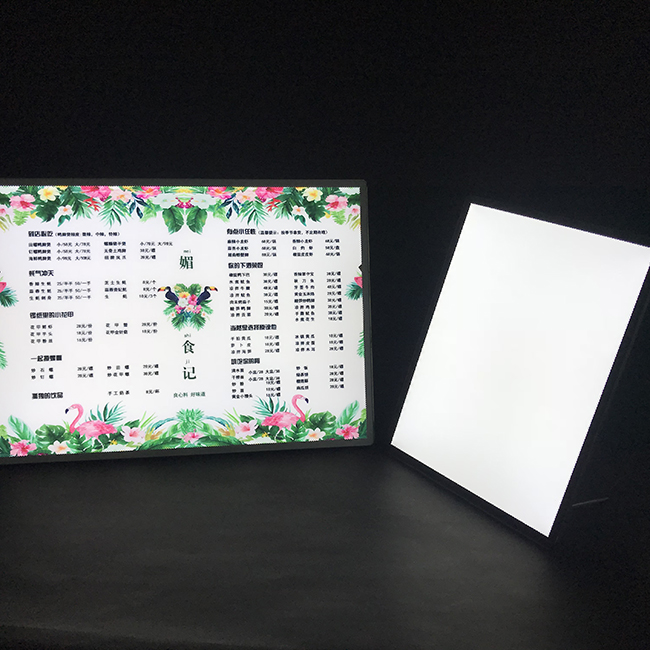 A4台面立式玻璃面板LED菜单灯箱